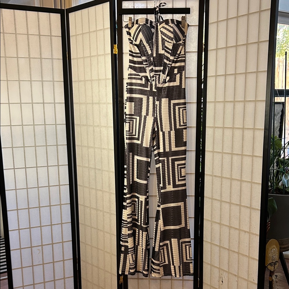 AKIRA Monochrome Geometric Jumpsuit